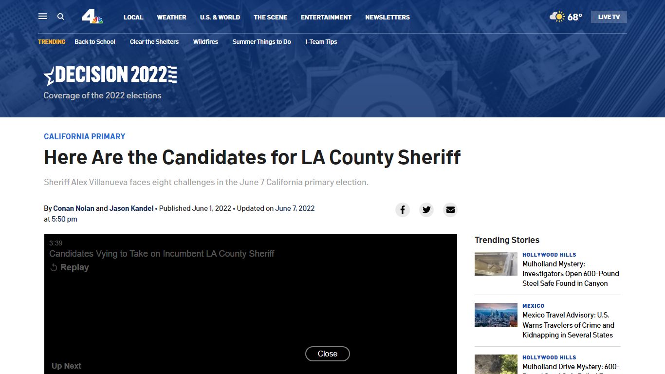 Here Are the Candidates for LA County Sheriff - NBC Los Angeles